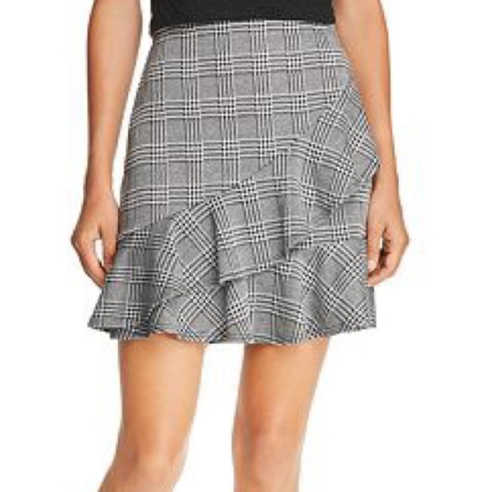 Aqua plaid ruffle skirt
